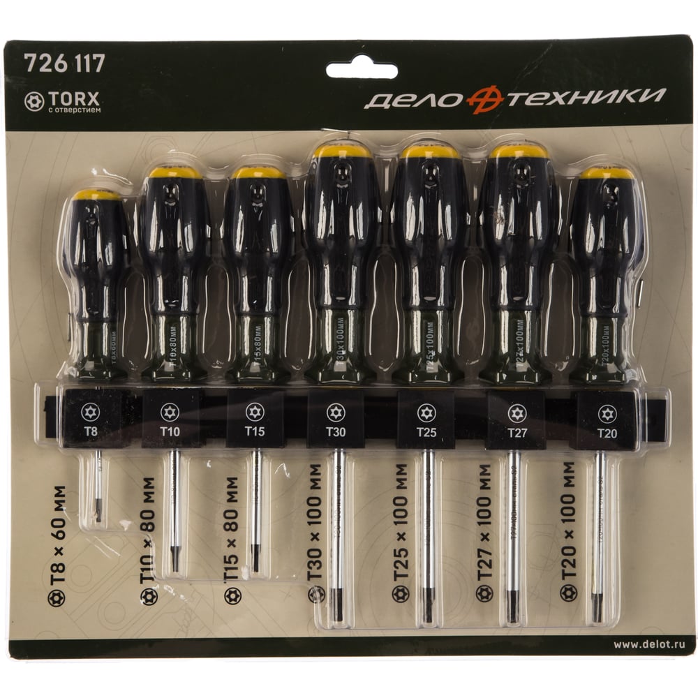 Набор отверток TORX с отверстием 7 штук Дело Техники 726117 - выгодная ...