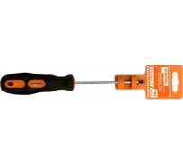 Отвёртка BOHRER Стандарт SL3x75 мм, магнитная, сталь CrV, двухкомпонентная ручка 42113075