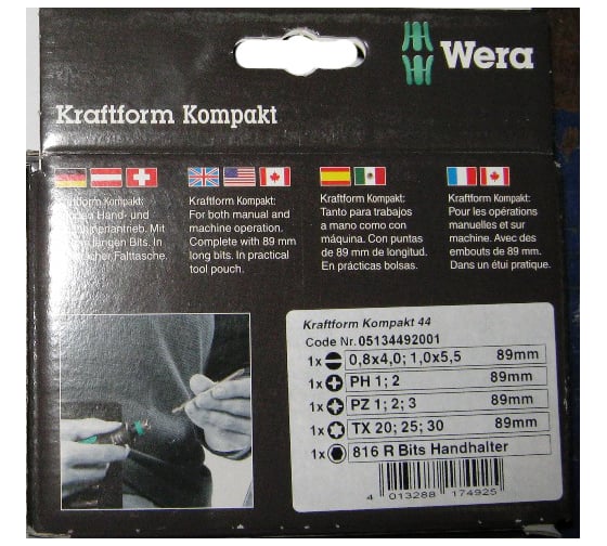 Набор бит Kraftform Kompakt (11 предметов) WERA WE-134492