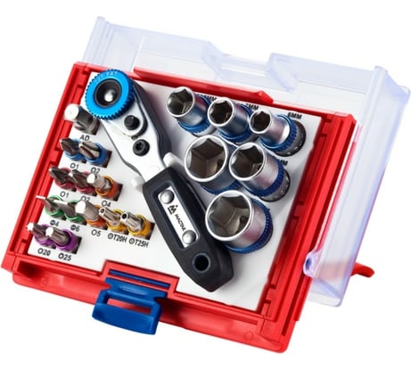 Набор вставок бит 1/4, TORX, HEX, PZ, PH, SLOT, 20 предметов МАСТАК 058-10020C