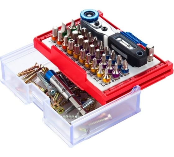Набор вставок бит 1/4, TORX, HEX, PZ, PH, SLOT, 33 предмета МАСТАК 058-10033C