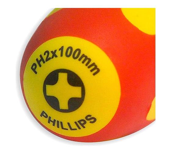Диэлектрическая отвертка Ph2х100 мм SHTOK 09320