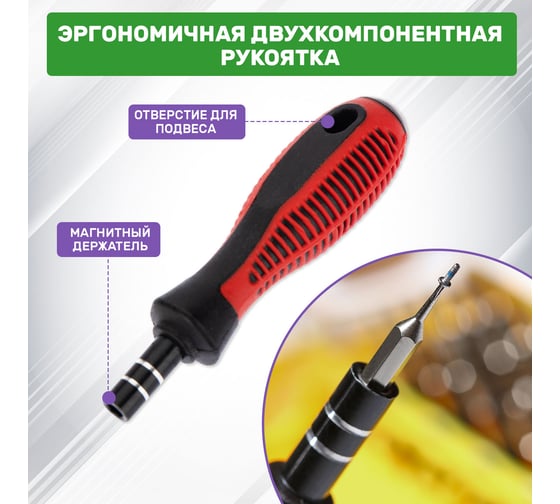 Наборная отвертка для точечных работ REXANT 37 предметов 12-4702