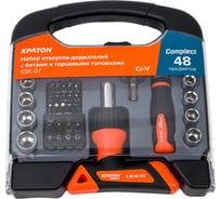 Набор отверток-держателей Кратон Complect SSK-07 с битами и торцевыми головками, 48 предметов в кейсе 2 09 05 007