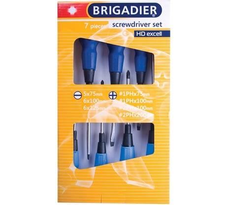 Набор отверток 7 предметов Brigadier HD EXCELL 39005