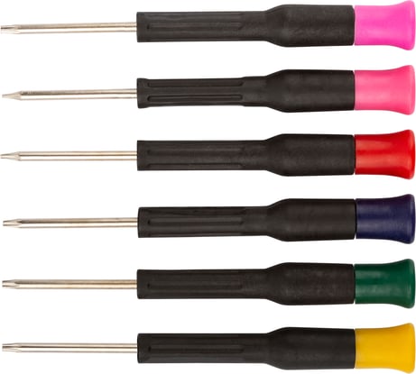 Отвертки для точных работ 6 шт. T5, T6, T7, T8, T9, T10 КУРС 56134