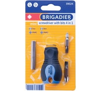 Мини отвертка с набором вставок 4 в 1 Brigadier 39024