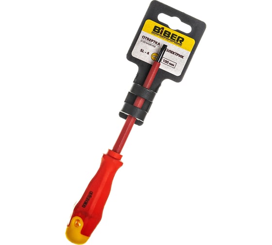 Отвертка SL 4х100мм Biber Диэлектрик 85592 тов-079501