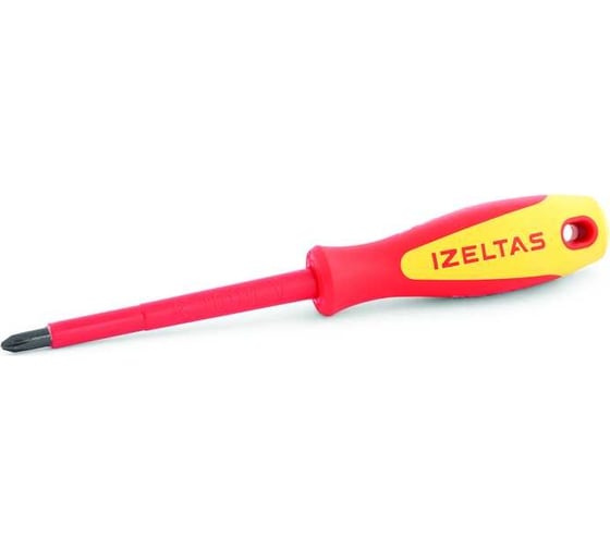 Диэлектрическая отвёртка IZELTAS 1000V крестообразный шлиц Ph0 3x60мм, длина 135мм 4145180360