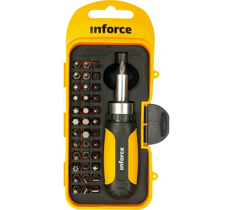 Отвертка в наборе со специальными битами (38 предметов) Inforce 06-09-40