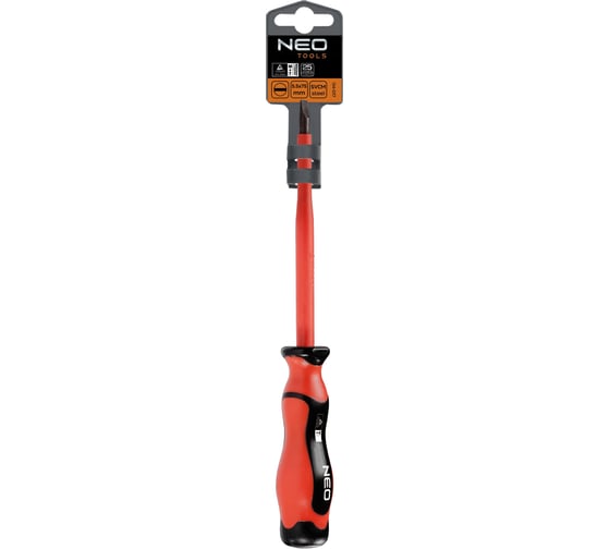 Шлицевая отвертка NEO Tools 1.2 x 6.5 x 150 мм, 1000 В 04-154