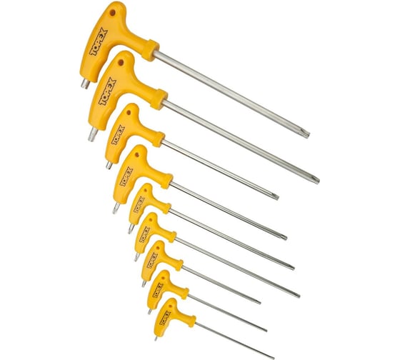 Ключи шестигранные Torx с Т-образной ручкой, 9 шт TOPEX 35D968