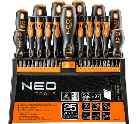 Набор отверток и насадок NEO Tools 37шт. 04-210