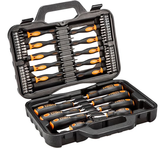 Набор отверток и насадок 58 штук NEO Tools сталь S2, Torx( T) PH SL  04-211