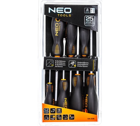 Набор отверток NEO Tools SL/PH 7 шт двухкомп рукоятка 04-206