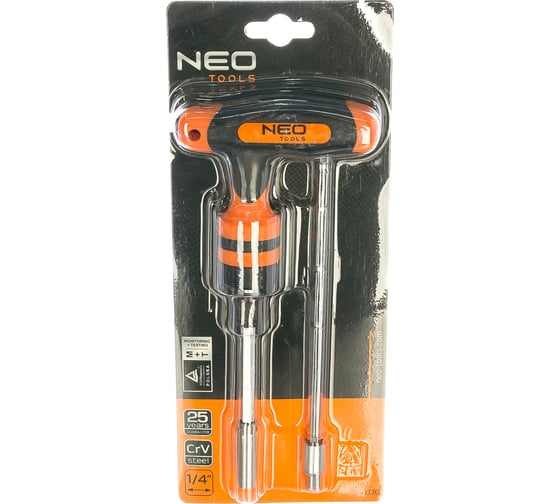 Держатель насадок c трещоткой 1/4 с длинным стержнем NEO Tools 06-076