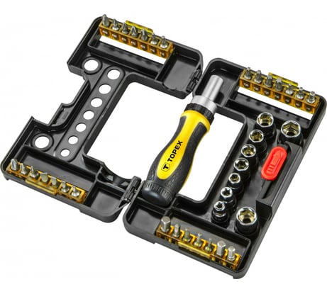 Набор насадок и торцевых головок с держателем, 38 шт. TOPEX 39D344