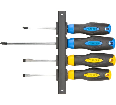 Отвертки (закаленное, намагниченное жало, сталь CrV, двухкомпонентная рукоятка) TOPEX 39D884