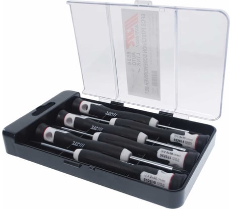 Набор прецизионных отверток JTC 6 шт: PH00, PH0, PH1, SL1.5, SL2.5, SL3, длина 150 мм, 5526 459193