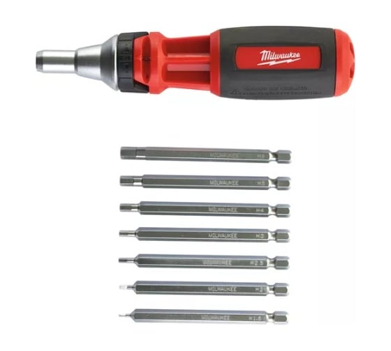Отвертка HEX с трещоткой 10 в 1 Milwaukee 48229306 1