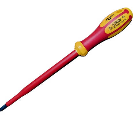 Диэлектрическая отвёртка DUEL 1000V прямой шлиц Sl8 DE01-080-175