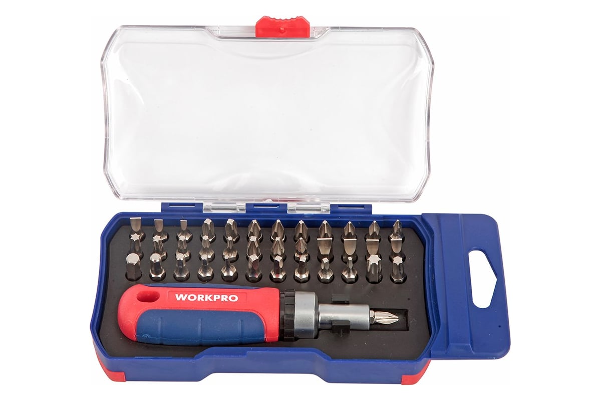 Отвертка с храповым механизмом и набор бит WORKPRO W021182 - выгодная ...