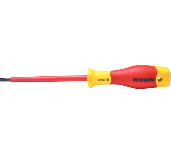 Диэлектрическая отвертка Wokin шлицевая, 1x5.5x125 мм 1352855