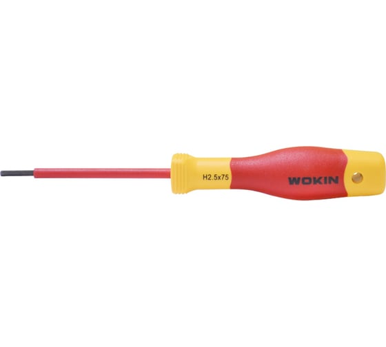 Диэлектрическая отвертка Wokin шестигранная, HEX2.5x75 мм 1352878