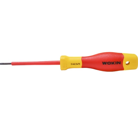 Диэлектрическая отвертка Wokin шлицевая, 0.4x2.5x75 мм 1352851