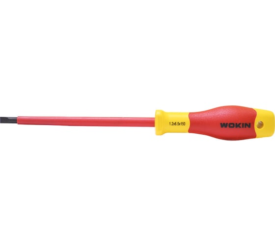 Диэлектрическая отвертка Wokin шлицевая, 1.2x6.5x150 мм 1352856 1