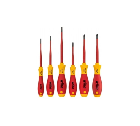 Набор отверток 6 штук WIHA SoftFinish electric slimFix SL/PH/PZ/Xeno 38362