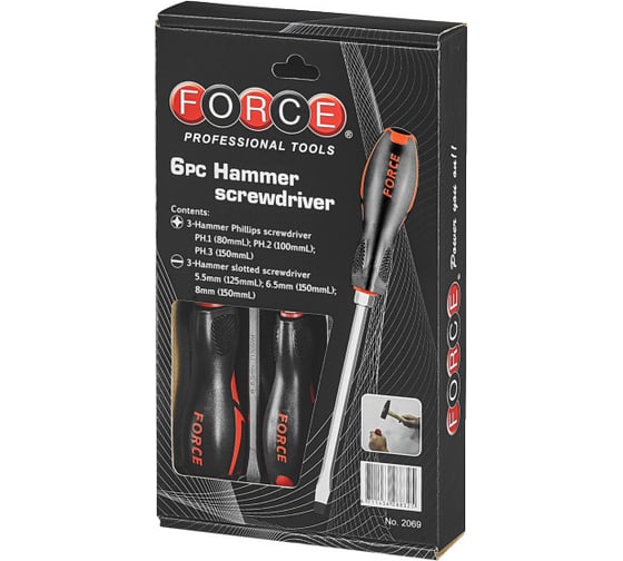Набор ударных отверток FORCE 2069