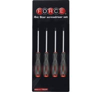 Набор отверток торкс с отверстием 4предмета FORCE 2044ST