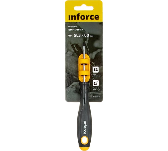 Шлицевая отвертка Inforce SL3x60 06-09-58