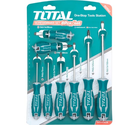 Набор отверток 8 шт. TOTAL THT250608