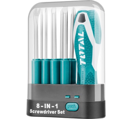 Отвертка со сменными насадками 9 шт. TOTAL THT250906