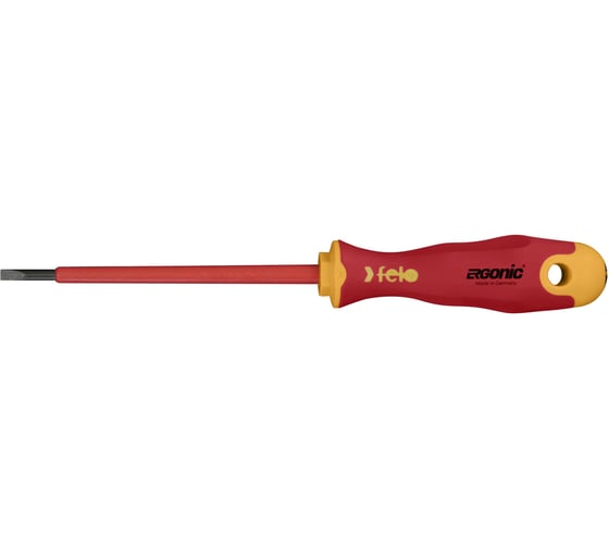 Диэлектрическая отвертка Felo Ergonic 3,5х0,6х100 плоская шлицевая 41303590 1