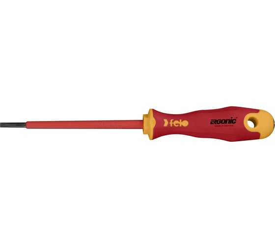 Диэлектрическая отвертка Felo Ergonic 3,5х0,8х100 плоская шлицевая 41303890