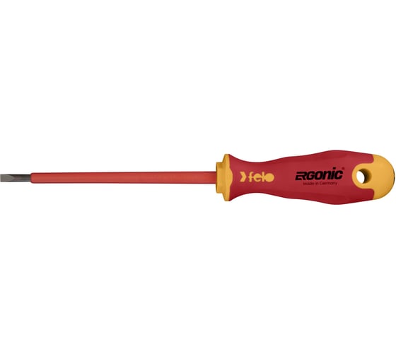 Диэлектрическая отвертка Felo Ergonic 4,5х1,0х125 плоская шлицевая 41304590
