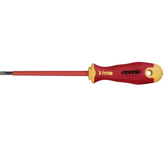 Диэлектрическая отвертка Felo Ergonic 5,5х1,0х125 плоская шлицевая 41305590