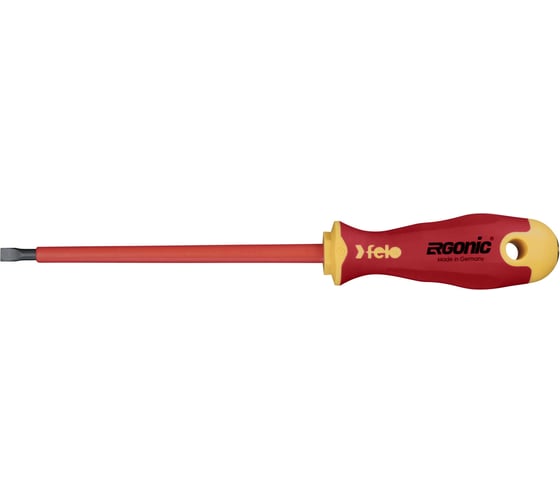 Диэлектрическая отвертка Felo Ergonic 6,5х1,2х150 плоская шлицевая 41306590