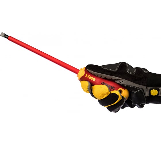 Диэлектрическая отвертка Felo Ergonic 8,0х1,2х175 плоская шлицевая 41308090