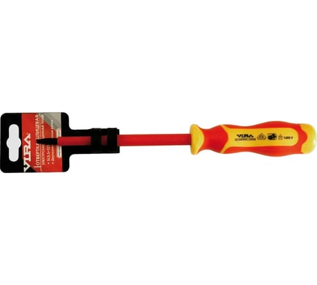 Шлицевая электрозащищенная отвертка SL6.5х150мм, 1000В VIRA 397008