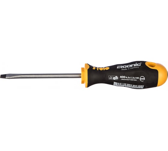 Плоская шлицевая отвертка 6,5х1,2х100 Felo Ergonic 40065310 1
