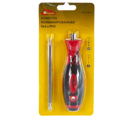 Комбинированная отвертка РемоКолор двухкомпонентная рукоятка SL6 * PH2 33-0-001