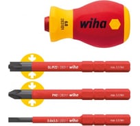 Набор SL/PH/XZ, 4 предмета SB Wiha SoftFinish electric slimVario Stubby 41230