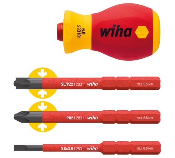 Набор SL/PH/XZ, 4 предмета SB Wiha SoftFinish electric slimVario Stubby 41230 1