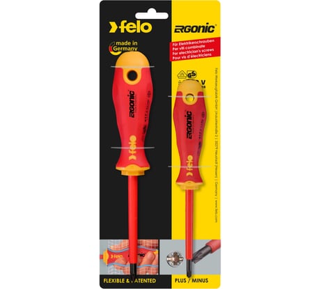Набор крестовых диэлектрических отверток Felo Ergonic 2 шт 41792191