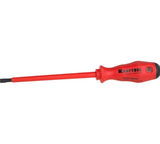 Диэлектрическая отвертка KRAFTOOL VOLT-KRAFT, до 1000В, SL 6,5х150мм 25005-6.5-150