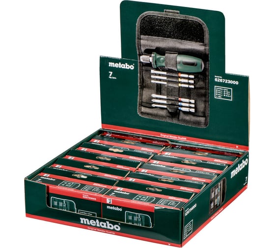 Набор бит 7 предметов, сумка-ролик Metabo 626723000